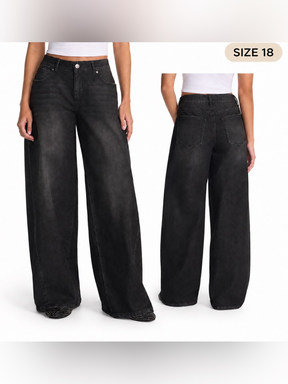 NWT No Boundaries Ultra Baggy Wide Leg Jeans Size 18